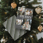Merry 4 Photo Collage Modern Gray Christmas Holiday Card<br><div class="desc">This year, let your friends and family know you care with the Merry 4 Photo Collage Modern Gray Christmas card. Not only is it stylish and up-to-date, but it has enough space for you to include four of your favorite memories from the past year. The design is clean and minimal...</div>
