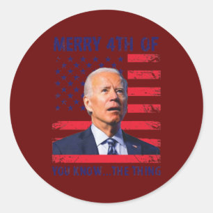 Merry 4th Of  Classic Round Sticker