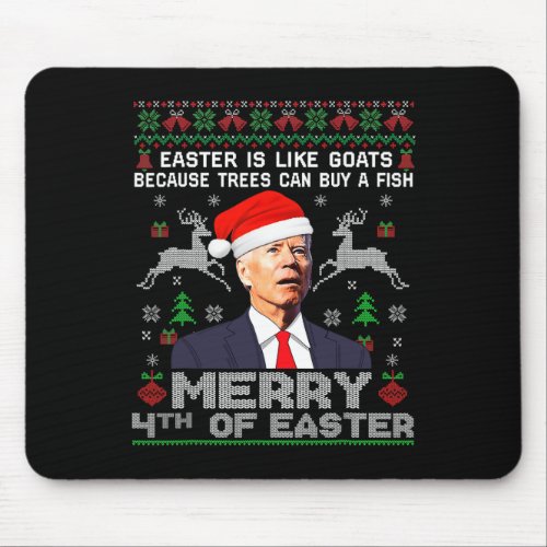 Merry 4th Of Easter Fun Biden Ugly Christmas  Men  Mouse Pad