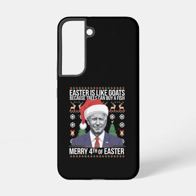 Merry 4th Of Easter Funny Biden Ugly Christmas  Samsung Galaxy Case (Back)