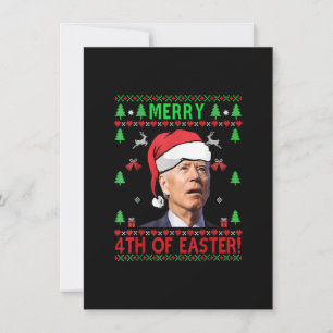 Merry 4th Of Easter Funny Joe Biden Christmas Invitation
