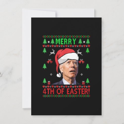 Merry 4th Of Easter Funny Joe Biden Christmas Invitation