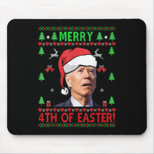 Merry 4th Of Easter Funny Joe Biden Christmas Mouse Pad