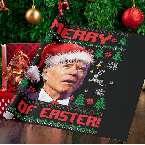 Merry 4th Of Easter Funny Joe Biden Christmas  Wrapping Paper