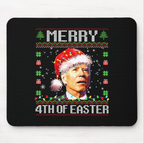 Merry 4th Of Easter Santa Hat Ugly Christmas  Xmas Mouse Pad