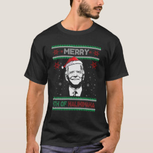 Merry 4Th Of Kalikimaka Funny Biden Ugly Christmas T-Shirt