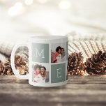 MERRY 5 Photo Collage Christmas Holiday Coffee Mug<br><div class="desc">Break out the festive fixings this holiday season with this Christmas photo collage mug,  featuring five light green squares spelling out "MERRY, " alternating with 5 square photos in a grid collage layout.</div>