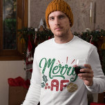 Merry AF Cool Sassy Christmas Typography Quote Sweatshirt<br><div class="desc">A cool colorful sassy typographic quote design,  that reads: "Merry AF".</div>