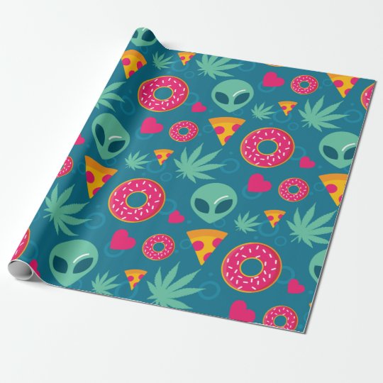 Merry Alien hemp Wrapping Paper