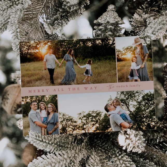Merry All the Way 4-photo Christmas Card (Creator Uploaded)