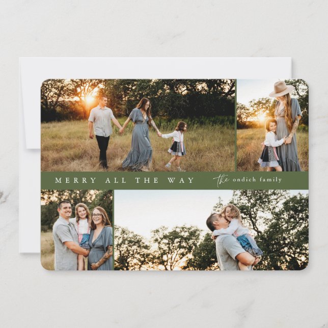 Merry All the Way 4-photo Christmas Card (Front)