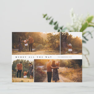 Merry All the Way 4-Photo Collage Christmas Card