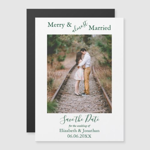 Merry  Almost Married Save The Date Magnet