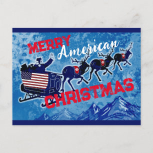 Merry American Christmas postcard