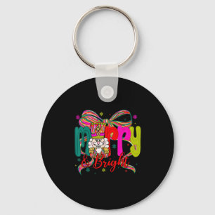 Merry & Bright Coquette Bow Nutcracker Christm Keychain