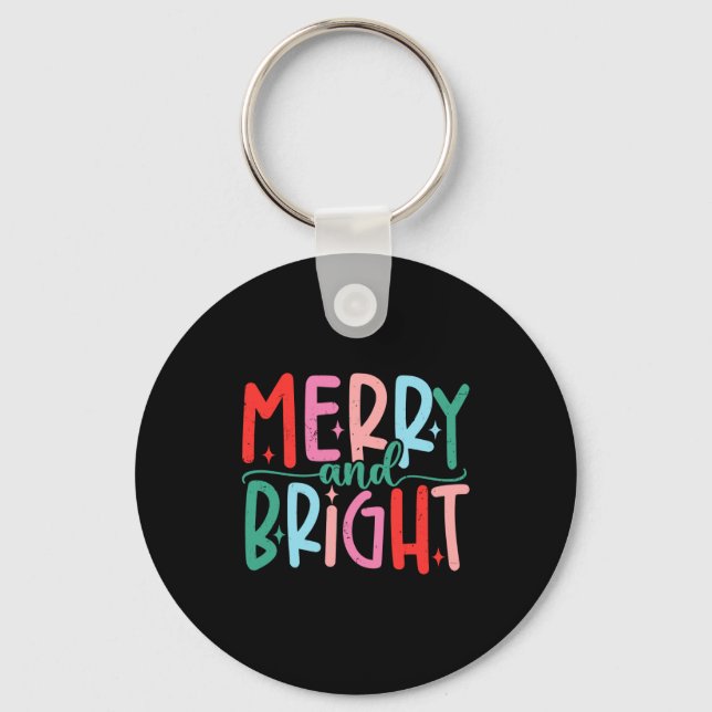 Merry &amp; Bright Moody &amp; Uptight Matching Co Keychain (Front)