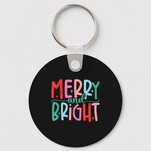 Merry &amp; Bright Moody &amp; Uptight Matching Co Keychain (Front)