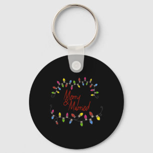 Merry & Married First Christmas Matching Coupl Keychain