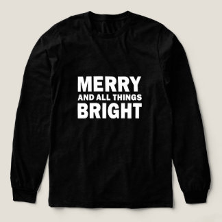 Merry and All Things Bright Christmas Black Tri-Blend Shirt