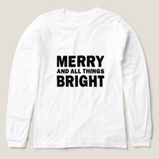 Merry and All Things Bright Holiday Christmas Tri-Blend Shirt