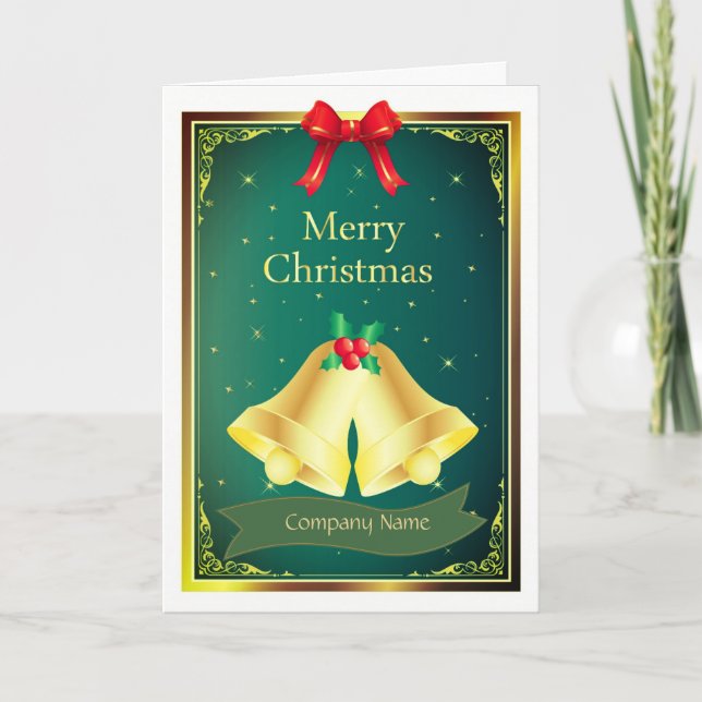 Merry and blessed Christmas company Holiday Card (Front)