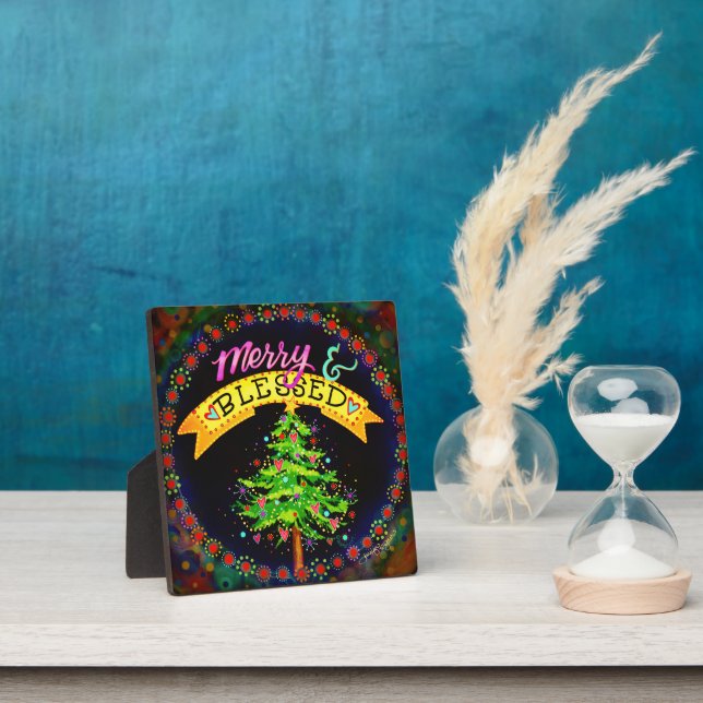 Merry and Blessed Festive Christmas Tree Plaque (Insitu)