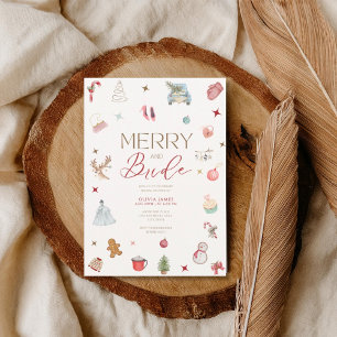 Merry and bride Christmas bridal shower Invitation