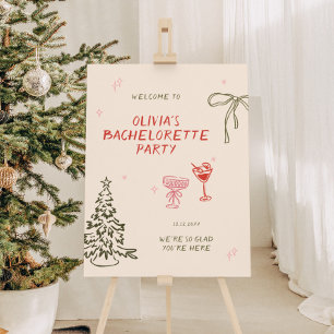 Merry and Bride Hand Drawn Bridal Shower Welcome Foam Board
