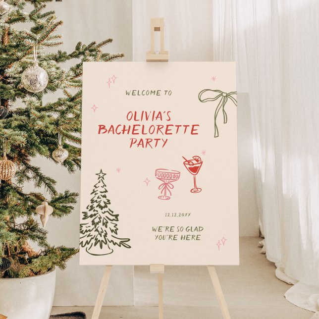 Merry and Bride Hand Drawn Bridal Shower Welcome Foam Board (Creator Uploaded)