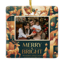 Merry and Bright 2 Photo Christmas Template Modern