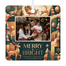 Merry and Bright 2 Photo Christmas Template Modern