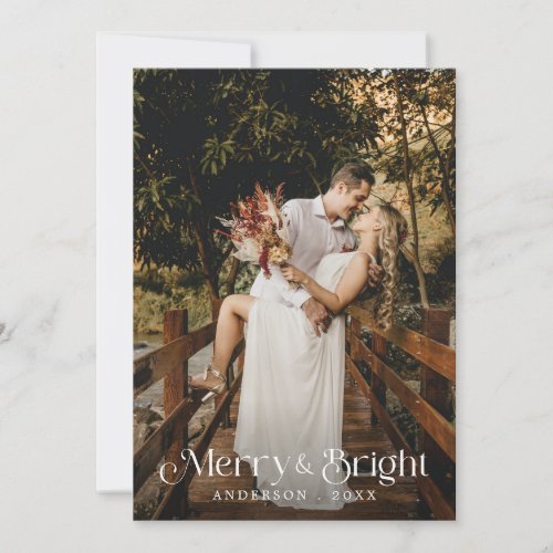 Merry and Bright 4 Photos Christmas Holiday Card