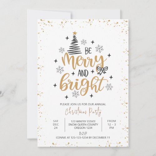 Merry and Bright Annual Christmas Party Invitation