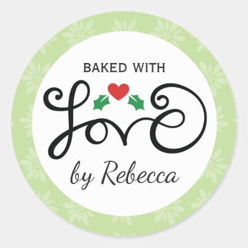 Merry and Bright baked with love stickers
