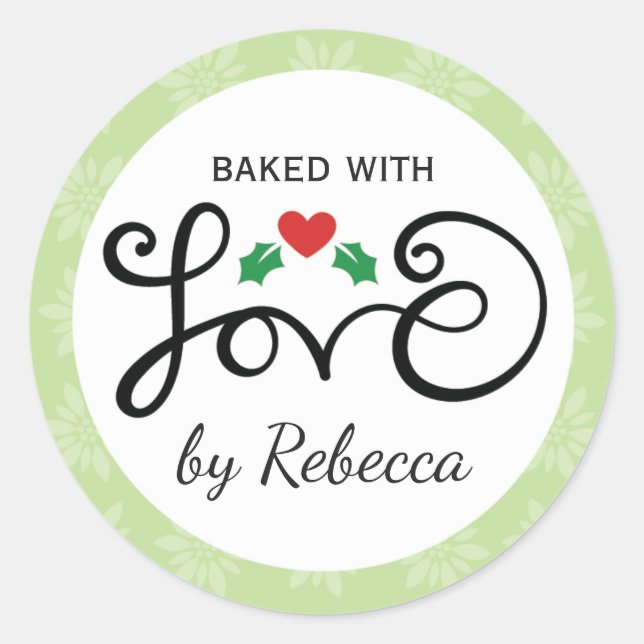Merry and Bright baked with love stickers (Front)