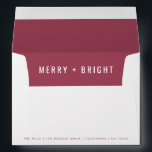 Merry and Bright | Berry Vintage Rose Christmas Envelope<br><div class="desc">A stylish modern holiday envelope with a bold typography quote "Merry Bright" in white with a rose raspberry dusky berry pink feature color. The greeting and name can be easily customized for a personal touch. A trendy, minimalist and contemporary christmas design to stand out this holiday season! #christmas #merryandbright #envelope...</div>