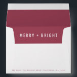 Merry and Bright | Berry Vintage Rose Christmas Envelope<br><div class="desc">A stylish modern holiday envelope with a bold typography quote "Merry Bright" in white with a rose raspberry dusky berry pink feature color. The greeting and name can be easily customized for a personal touch. A trendy, minimalist and contemporary christmas design to stand out this holiday season! #christmas #merryandbright #envelope...</div>