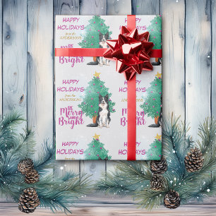 Merry and Bright Border Collie Christmas Wrapping Paper