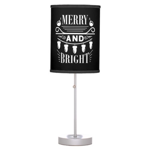 Merry And Bright Bulb Light Xmas Holiday Christmas Table Lamp
