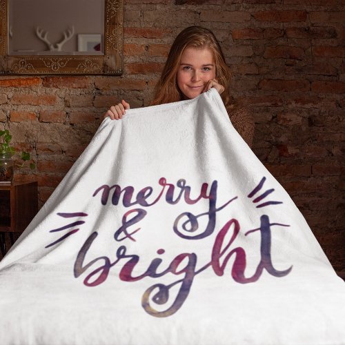 Merry and bright _ burgundy fleece blanket