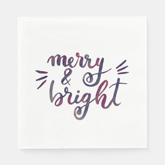 Merry and bright - burgundy napkins (Front)