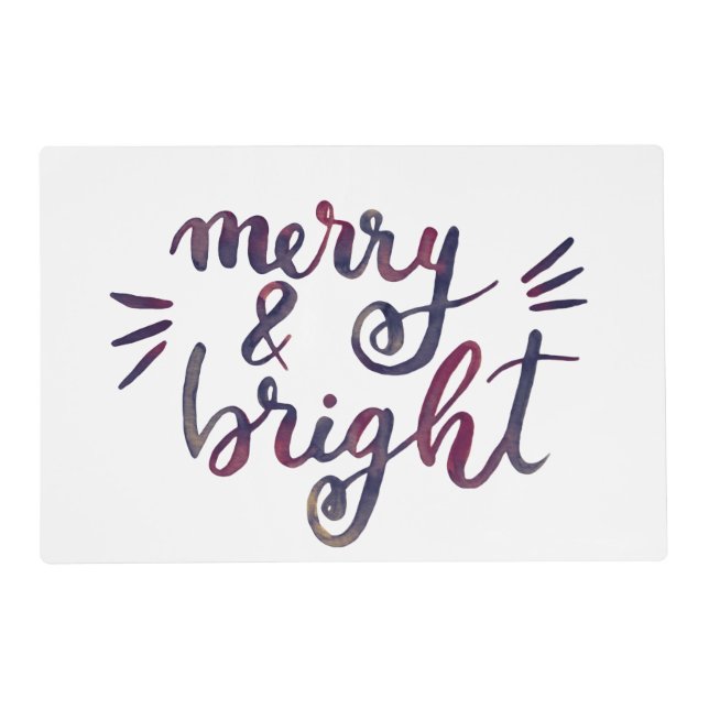 Merry and bright - burgundy placemat (Front)