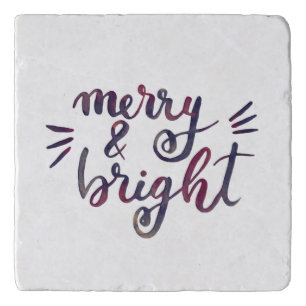 Merry and bright - burgundy trivet