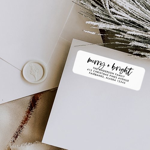 Merry and Bright  Casual Script Black and White Label