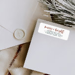 Merry and Bright | Casual Script Boho Christmas Label<br><div class="desc">These modern and stylish Christmas holiday return address labels feature the words "merry   bright" in casual,  trendy terracotta script with green text on a simple white background.</div>