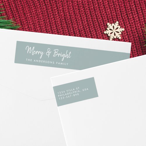 Merry and Bright  Casual Script Calligraphy Wrap Around Label
