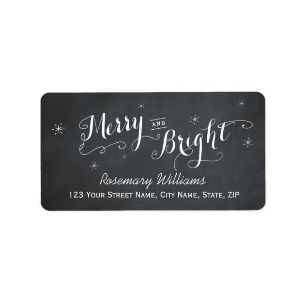 Merry And Bright - Chalkboard Address Labels