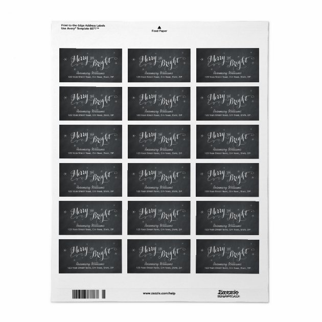 Merry And Bright - Chalkboard Address Labels