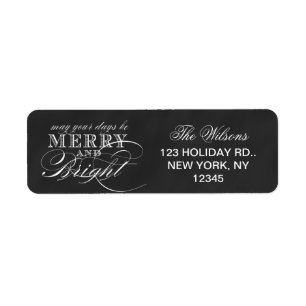 MERRY AND BRIGHT   CHALKBOARD HOLIDAY LABEL
