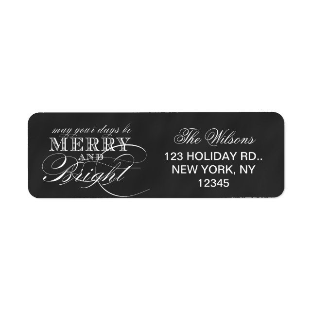 MERRY AND BRIGHT | CHALKBOARD HOLIDAY LABEL (Front)